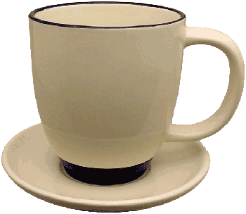 3476-07-05c Almond/Black Bistro Mug