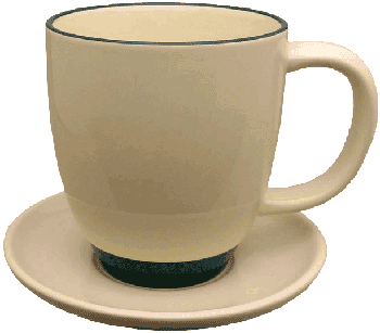 3476-07-11c Almond/Green Bistro Mug